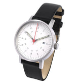 V0ID - V03 Watch in Silver with Black Leather Strap